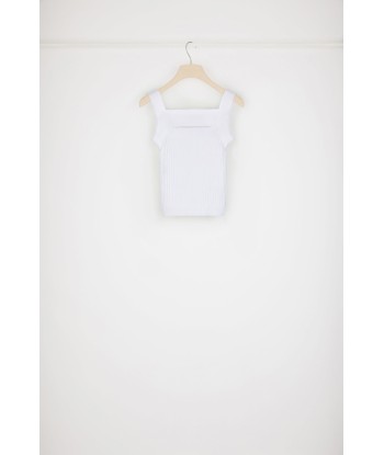 Cut-out tank top in organic cotton-blend knit en ligne des produits 