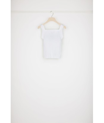 Cut-out tank top in organic cotton-blend knit en ligne des produits 