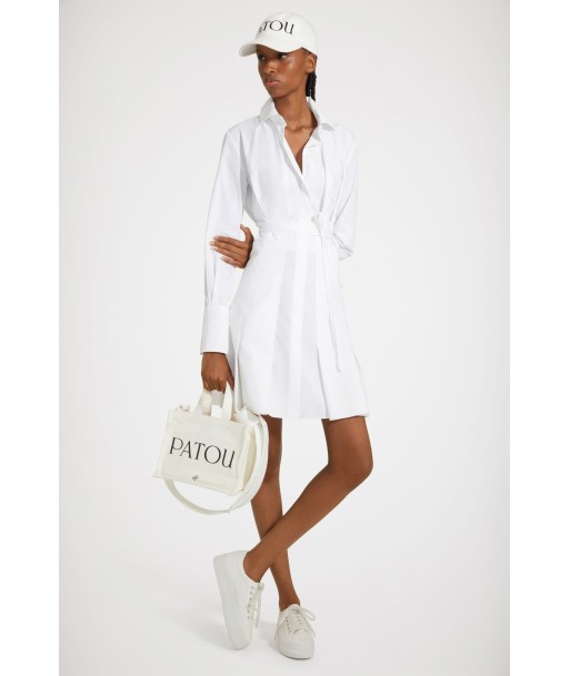 Pleated shirt dress in organic cotton Venez acheter