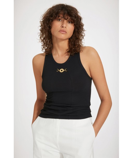 Medallion-embellished tank top in organic cotton Découvrez la collection