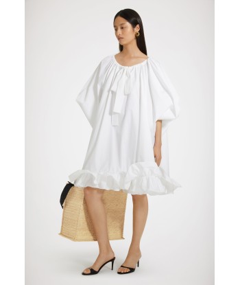 Grosgrain ruffle hem dress in organic cotton français