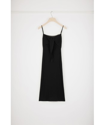 Knot-front slip dress in organic cotton livraison gratuite