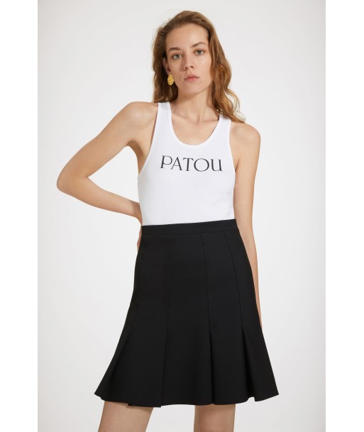 High-waisted pleated skirt in Merino wool meilleur choix