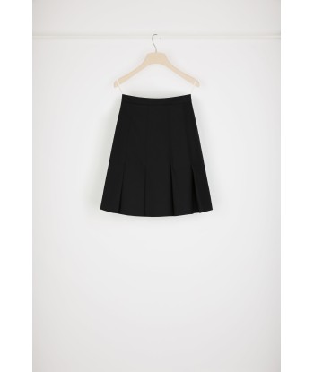 High-waisted pleated skirt in Merino wool meilleur choix