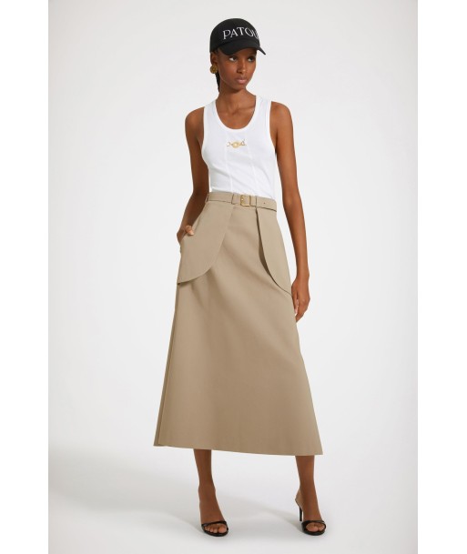 Pocket midi skirt in organic cotton le concept de la Pate a emporter 