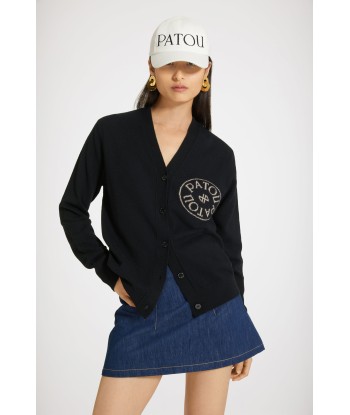 Patou stamp cardigan in wool and cashmere les ctes