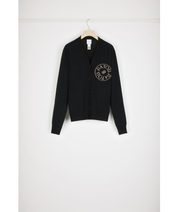 Patou stamp cardigan in wool and cashmere les ctes