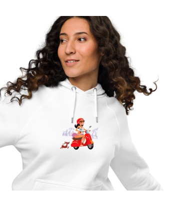 Sweat à capuche écologique Raglan unisexe Vespa Girl in St Tropez livraison gratuite