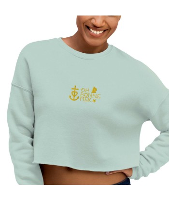 Sweat-Shirt Crop-Top Oh Bonne Mer 2 brodé en linge