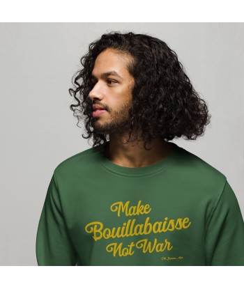 Sweat écologique unisexe Make Bouillabaisse Not War grand motif doré brodé En savoir plus