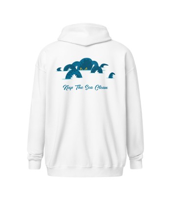 Sweat à capuche épais unisexe à fermeture éclair Octopus Blue (face & dos) de votre