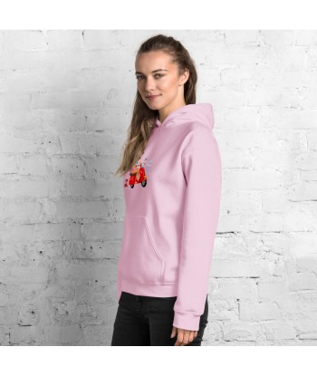 Sweat à capuche d'hiver unisexe Vespa Girl in St Tropez sur couleur claires Véritable concentré