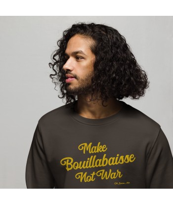 Sweat écologique unisexe Make Bouillabaisse Not War grand motif doré brodé En savoir plus