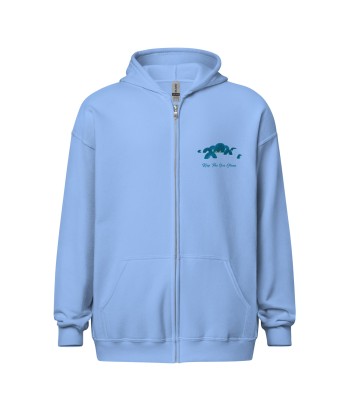 Sweat à capuche épais unisexe à fermeture éclair Octopus Blue (face & dos) de votre