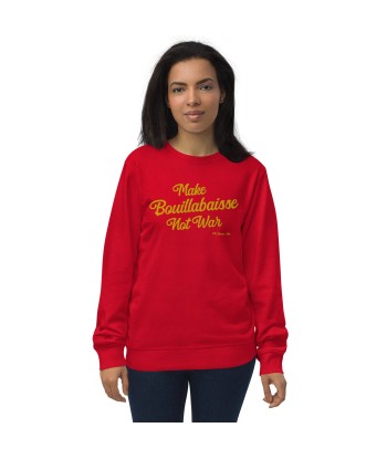 Sweat écologique unisexe Make Bouillabaisse Not War grand motif doré brodé En savoir plus