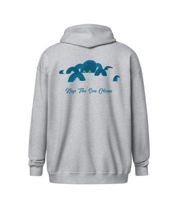 Sweat à capuche épais unisexe à fermeture éclair Octopus Blue (face & dos) de votre