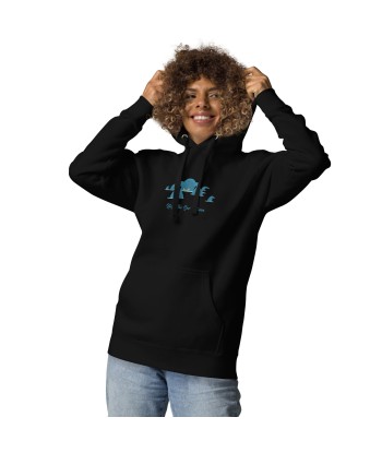 Sweat à capuche unisexe en coton Octopus Blue sur couleurs foncées les ctes