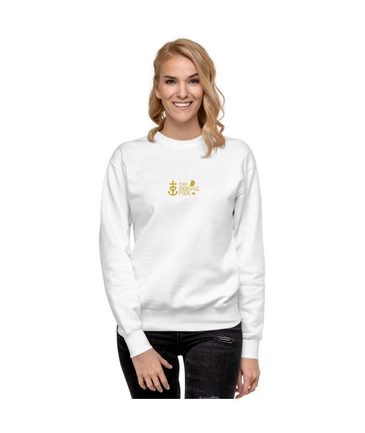 Sweatshirt premium unisexe Oh Bonne Mer 2 brodé paiement sécurisé