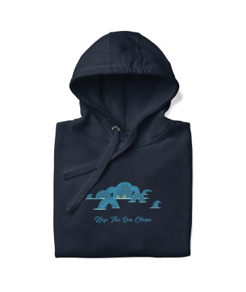 Sweat à capuche unisexe en coton Octopus Blue sur couleurs foncées les ctes