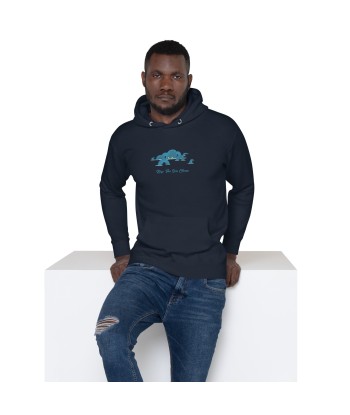 Sweat à capuche unisexe en coton Octopus Blue sur couleurs foncées les ctes