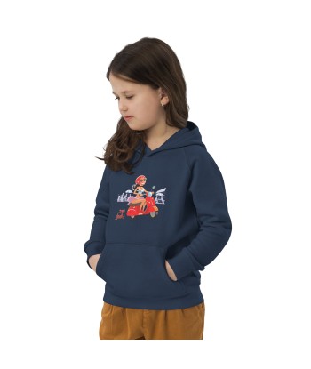 Sweat à capuche écologique pour enfants Vespa Girl in St Tropez livraison gratuite