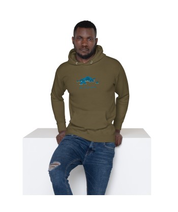 Sweat à capuche unisexe en coton Octopus Blue sur couleurs foncées les ctes