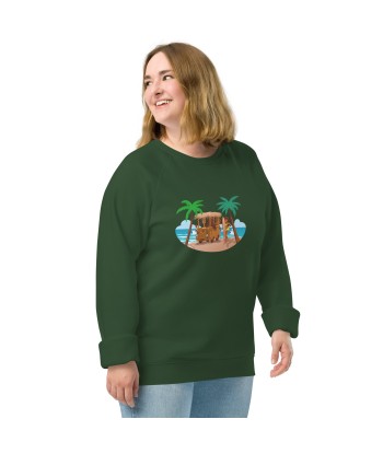 Sweatshirt écologique raglan unisexe Tiki Kombi en stock