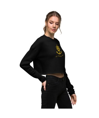 Sweat-Shirt Crop-Top Croix de Camargue dorée avec texte Oh Bonne mer grand motif brodé suggérées chez