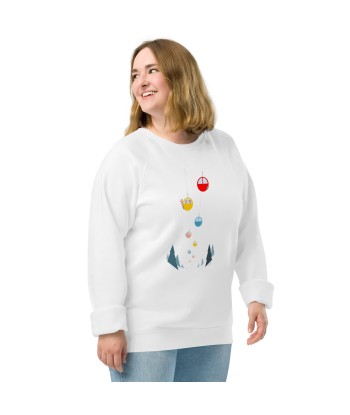 Sweatshirt écologique raglan unisexe Gondolas in the mist Pour