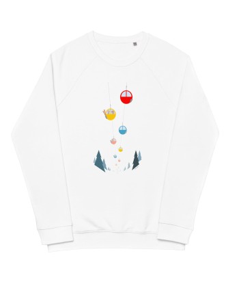 Sweatshirt écologique raglan unisexe Gondolas in the mist Pour