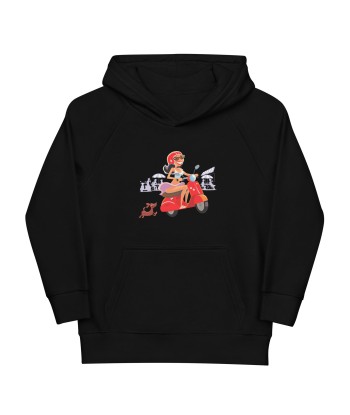 Sweat à capuche écologique pour enfants Vespa Girl in St Tropez livraison gratuite