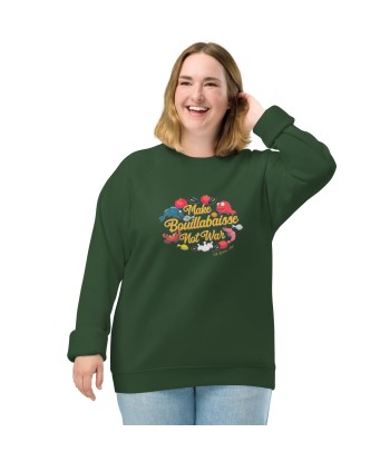 Sweatshirt écologique raglan unisexe Make Bouillabaisse Not War Oh Bonne Mer en linge