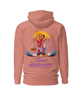 Sweat à capuche unisexe en coton Love Instructor First Lesson free grand motif dans le dos pour bénéficier 