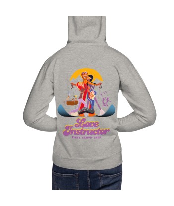 Sweat à capuche unisexe en coton Love Instructor First Lesson free grand motif dans le dos pour bénéficier 